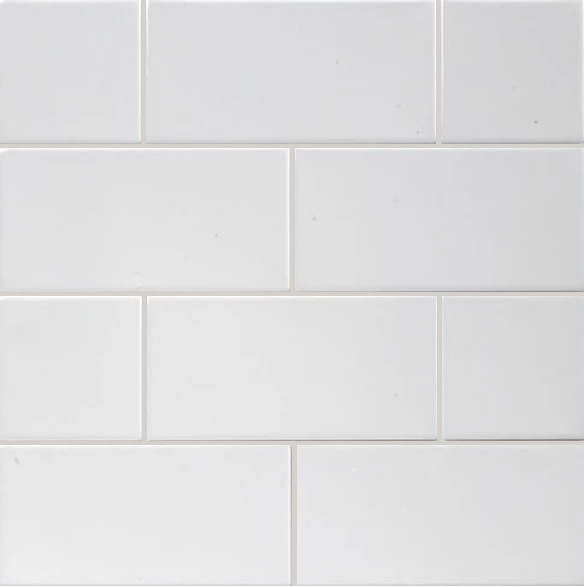 Splashback Tiled – Ceramic White Gloss 100x200mm (Como S16 Grout ...